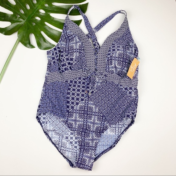 Kona Sol Other - New Kona Sol Navy Geometric Swimsuit 26W